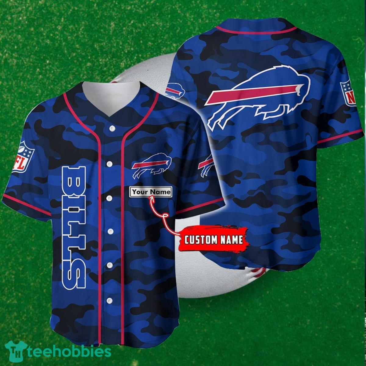 Buffalo Bills-NFL BASEBALL JERSEY CUSTOM NAME AND NUMBER Best Gift For Men  And Women Fans