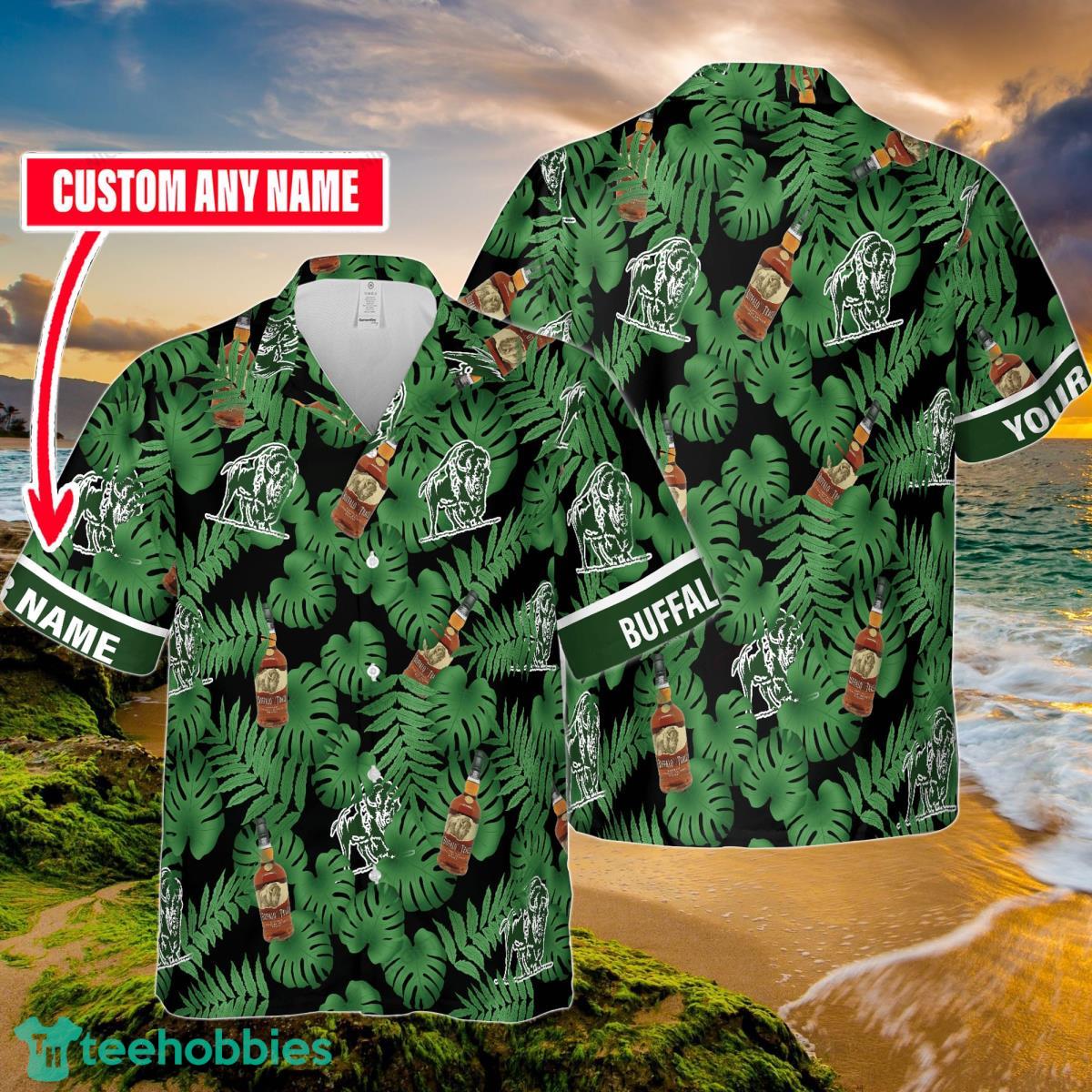 Buffalo Trace Custom Name Hawaiian Shirt Style Gift For Men And Women Product Photo 1