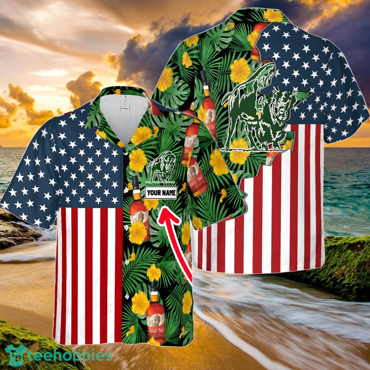 Buffalo Trace Custom Name Hawaiian Shirt Unique Gifts For Men And Women Product Photo 1