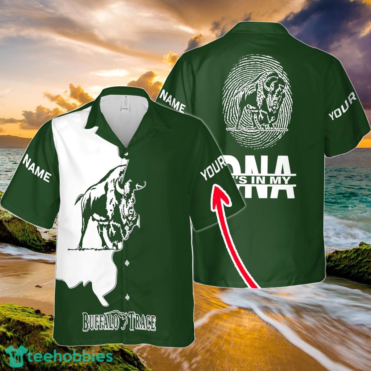 Buffalo Trace Custom Name It’s In My DNA Hawaiian Shirt Summer Beach Hawaiian Shirt Product Photo 1