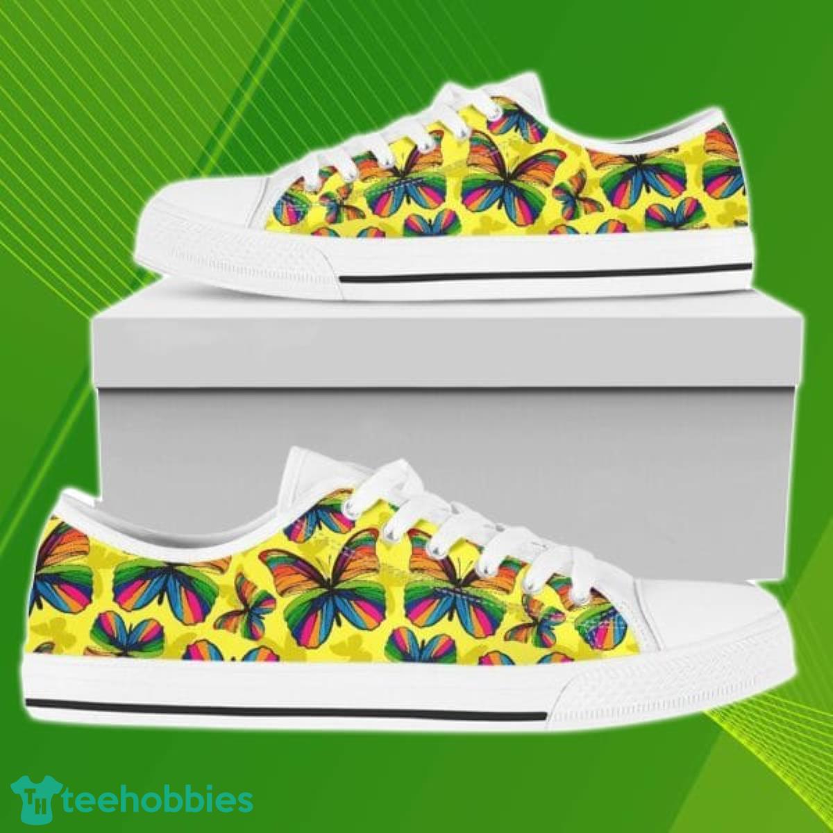 Butterfly Rainbow Low Top Shoes Best Gift Men And Women Product Photo 1
