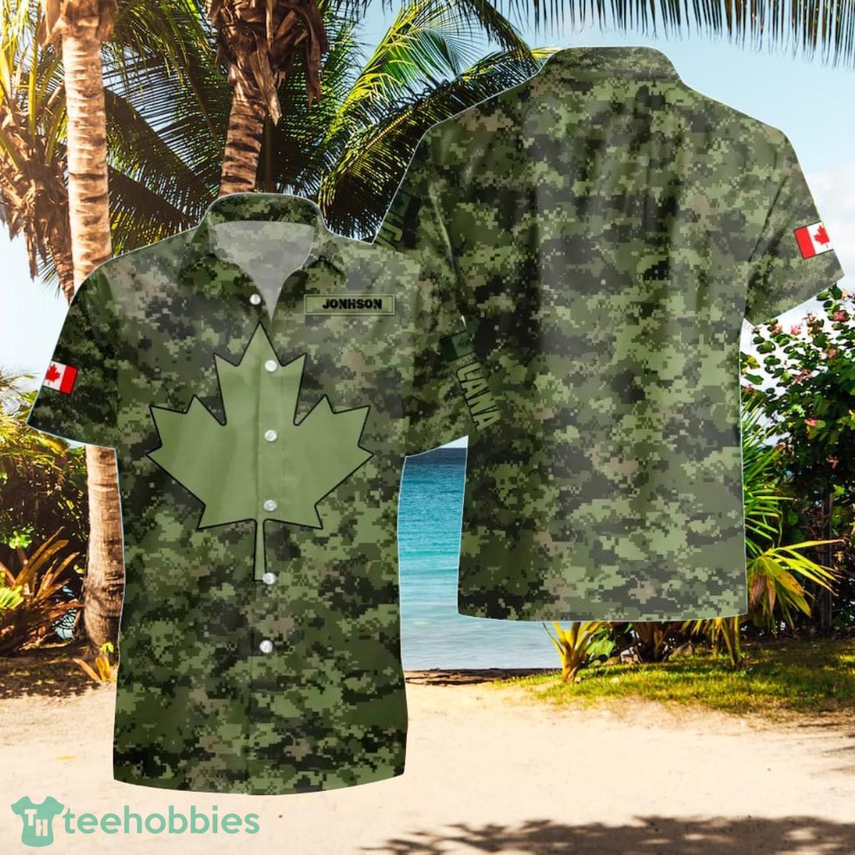 Canadian VeteranSoldier Custom Name Hawaii Shirt Perfect Gift For Men And Women Product Photo 1