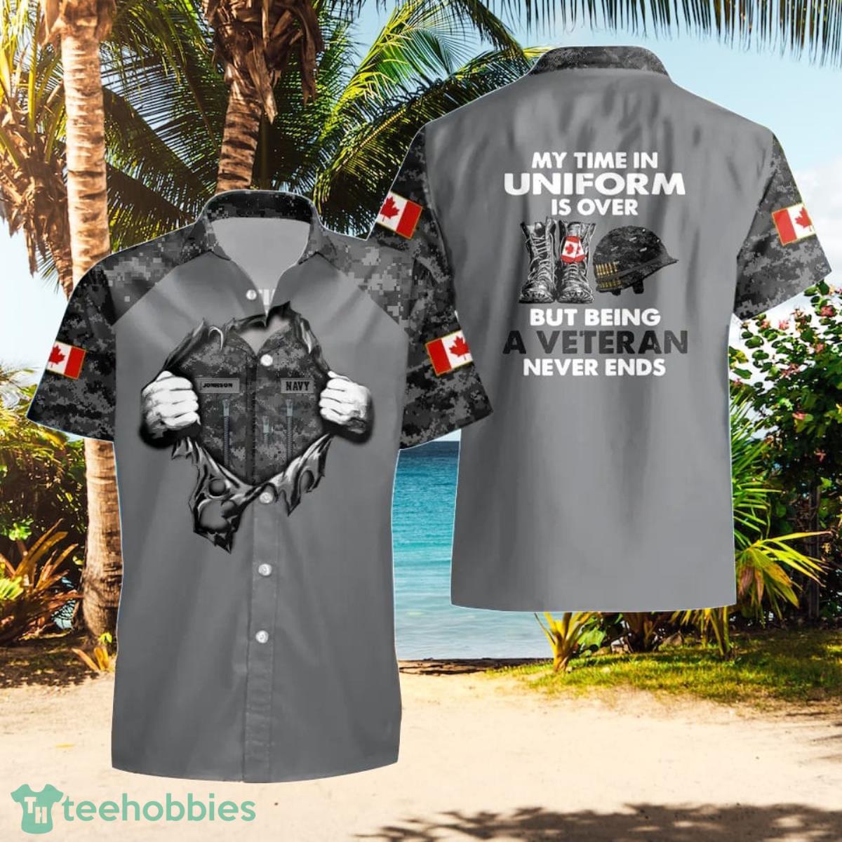 Canadian VeteranSoldier Custom Name Hawaii Shirt Special Gift For Friends Product Photo 2