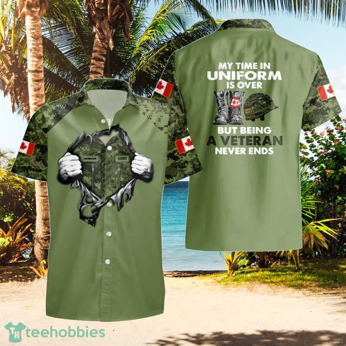 Canadian VeteranSoldier Custom Name Hawaii Shirt Special Gift For Friends Product Photo 1