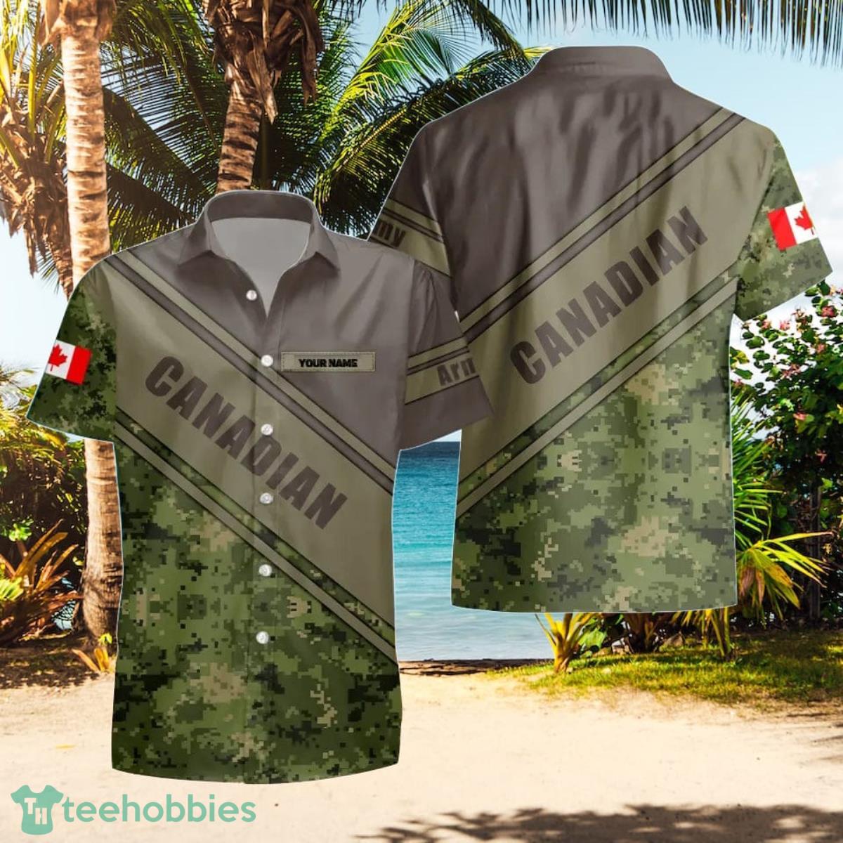 Canadian VeteranSoldier Custom Name Hawaii Shirt Special Gift For Loved Ones Product Photo 1