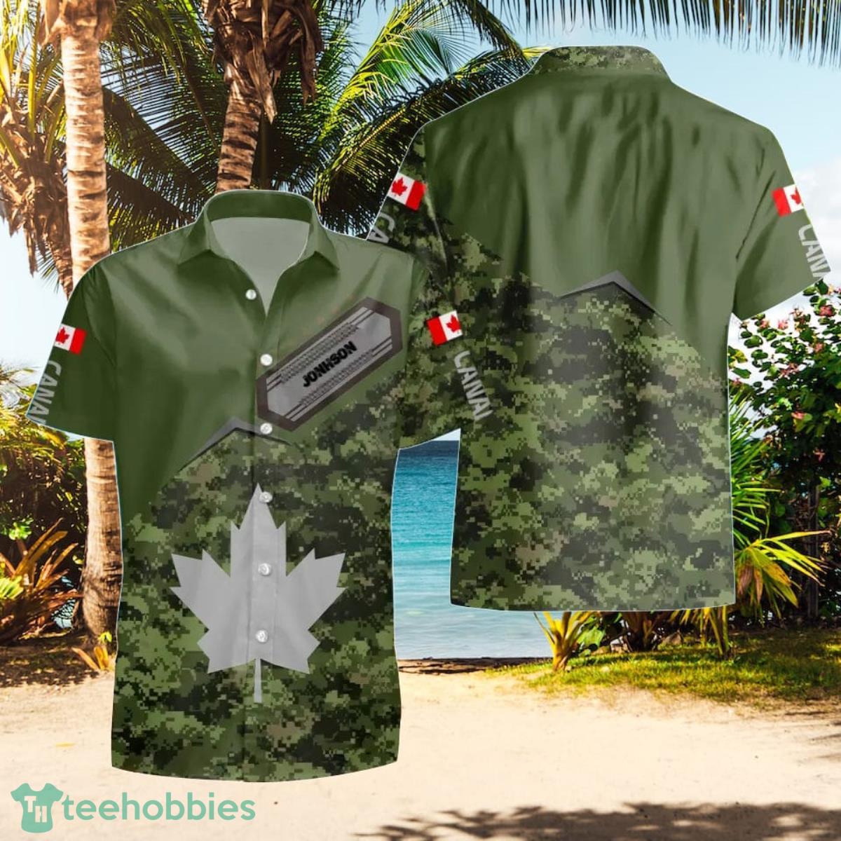 Canadian VeteranSoldier Custom Name Hawaii Shirt Special Gift For Men And Women Product Photo 1