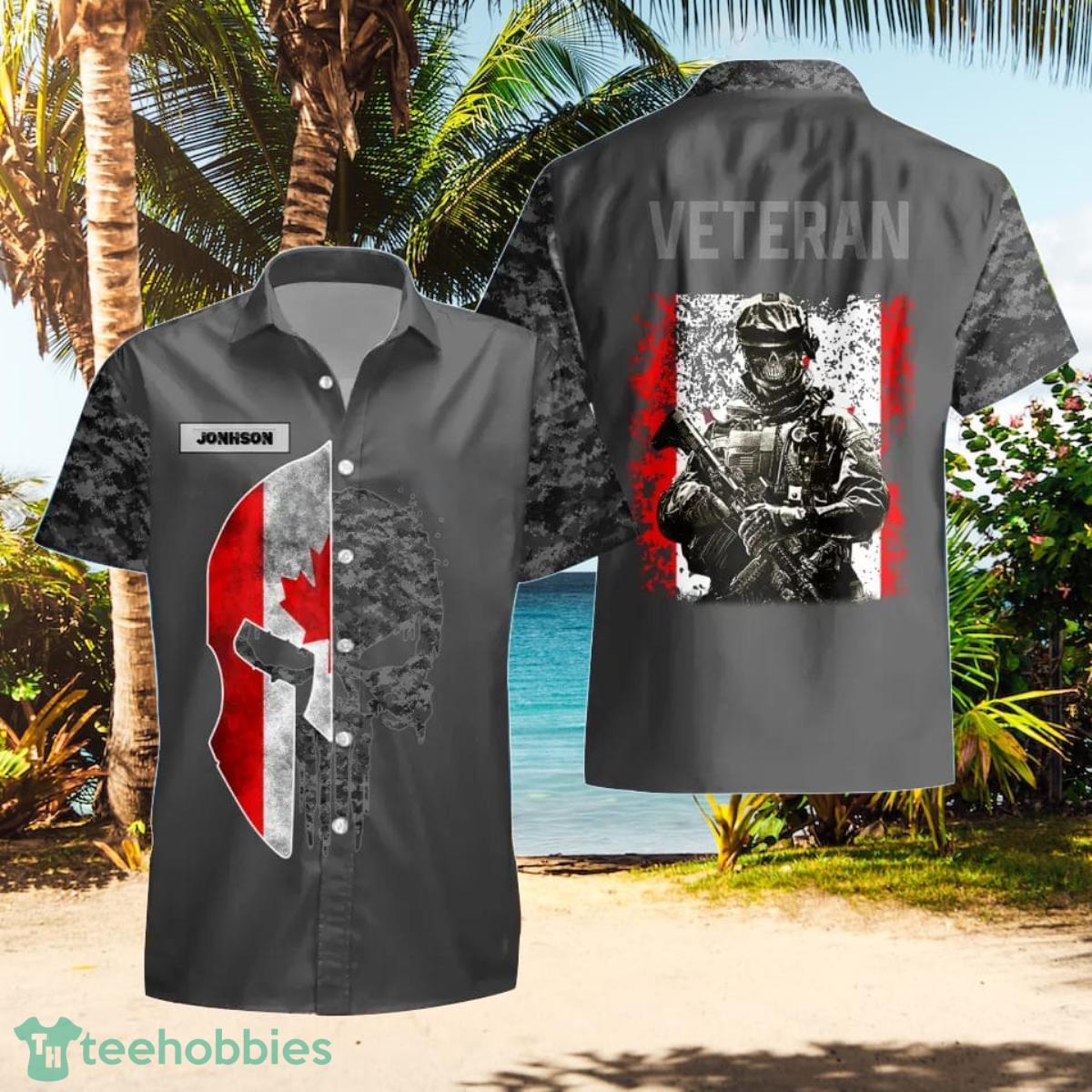Canadian VeteranSoldier Custom Name Hawaii Shirt Style Gift For Everyone Product Photo 2