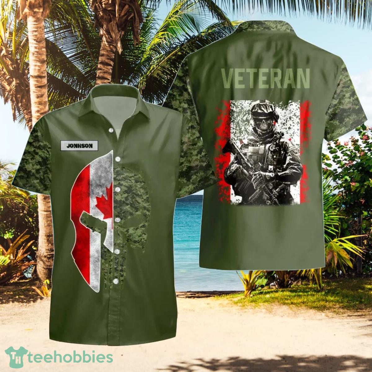 Canadian VeteranSoldier Custom Name Hawaii Shirt Style Gift For Everyone Product Photo 1