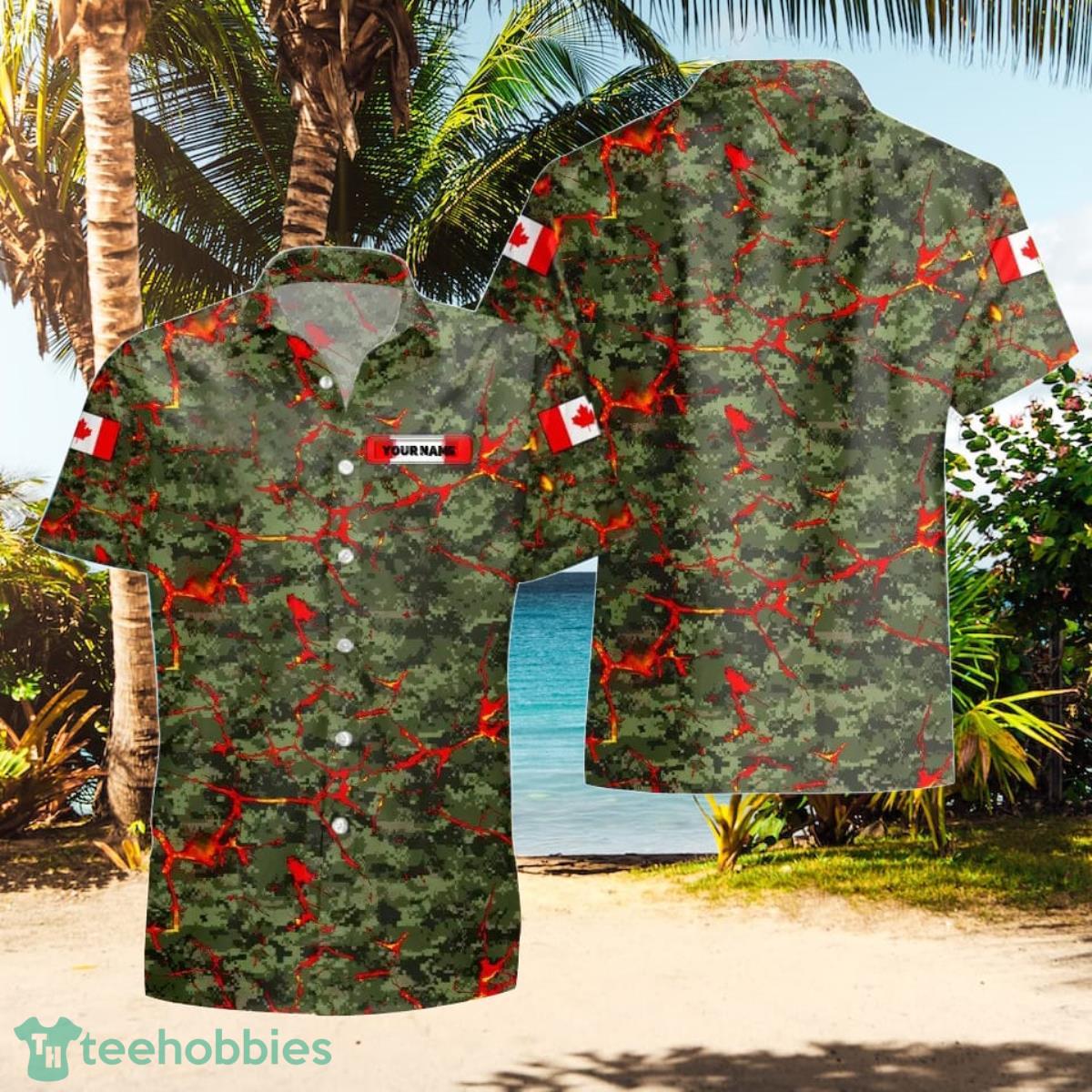 Canadian VeteranSoldier Custom Name Hawaii Shirt Style Gift For Men And Women Product Photo 1