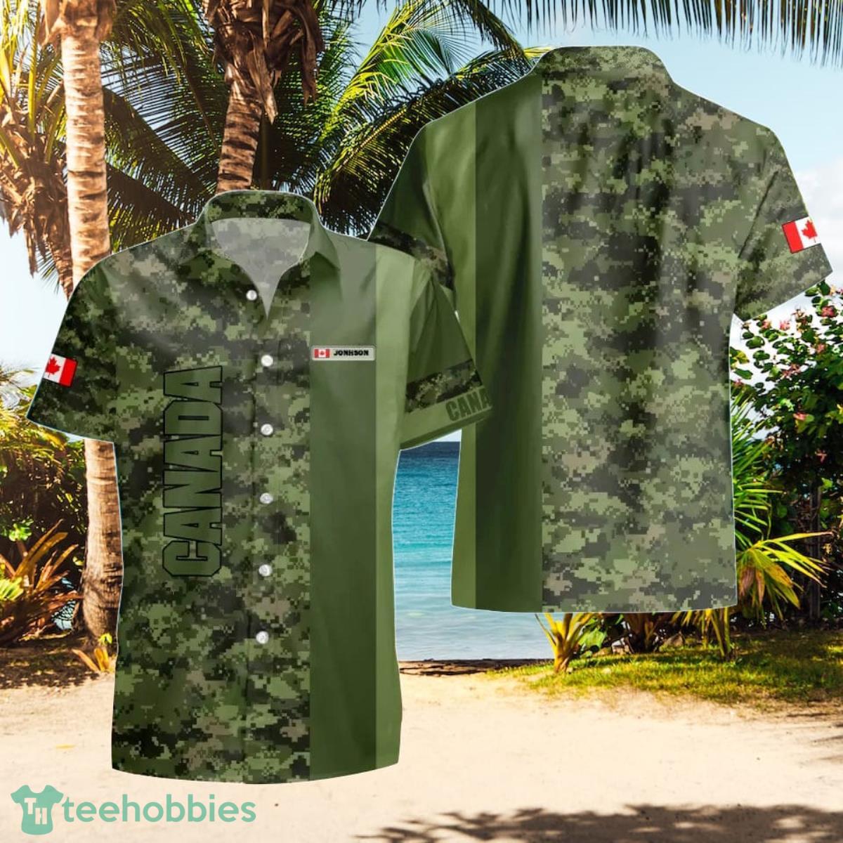 Canadian VeteranSoldier Custom Name Hawaii Shirt Unique Gift For Everyone Product Photo 1