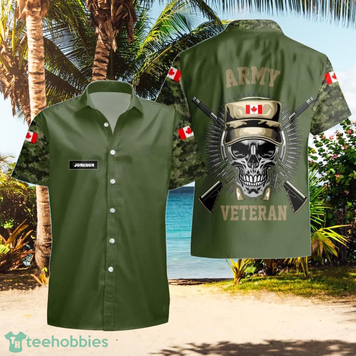 Canadian VeteranSoldier Custom Name Hawaii Shirt Unique Gift For Friends Product Photo 1