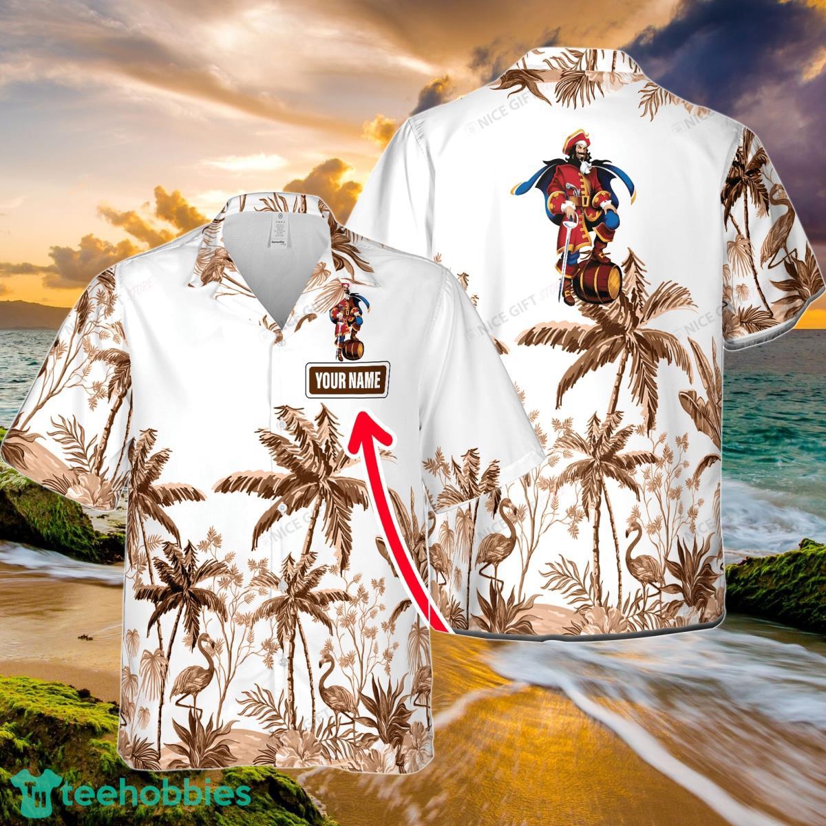 Captain Morgan Custom Name Hawaiian Shirt Tropical Flower Pattern Product Photo 1