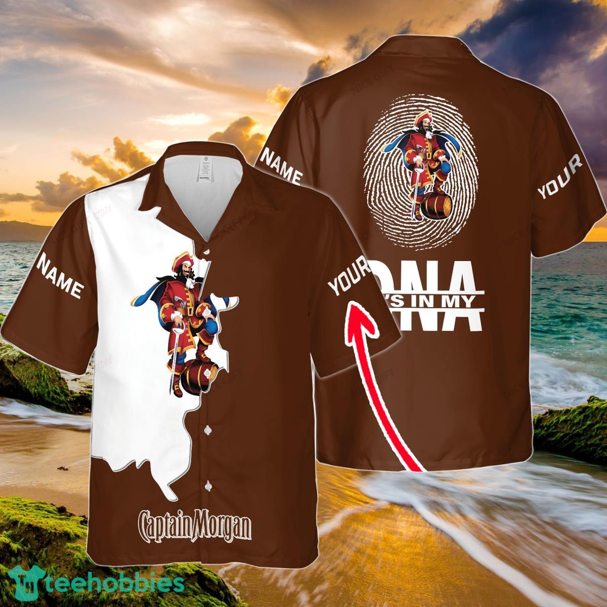 Captain Morgan Custom Name It’s In My DNA Hawaiian Shirt Summer Gift Beach Shirt Product Photo 1