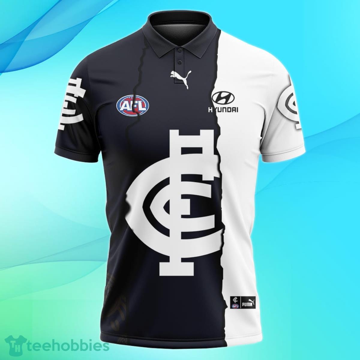 Carlton Blues Personalized Name & Number AFL Polo Shirt Best Gift For Fans Product Photo 2