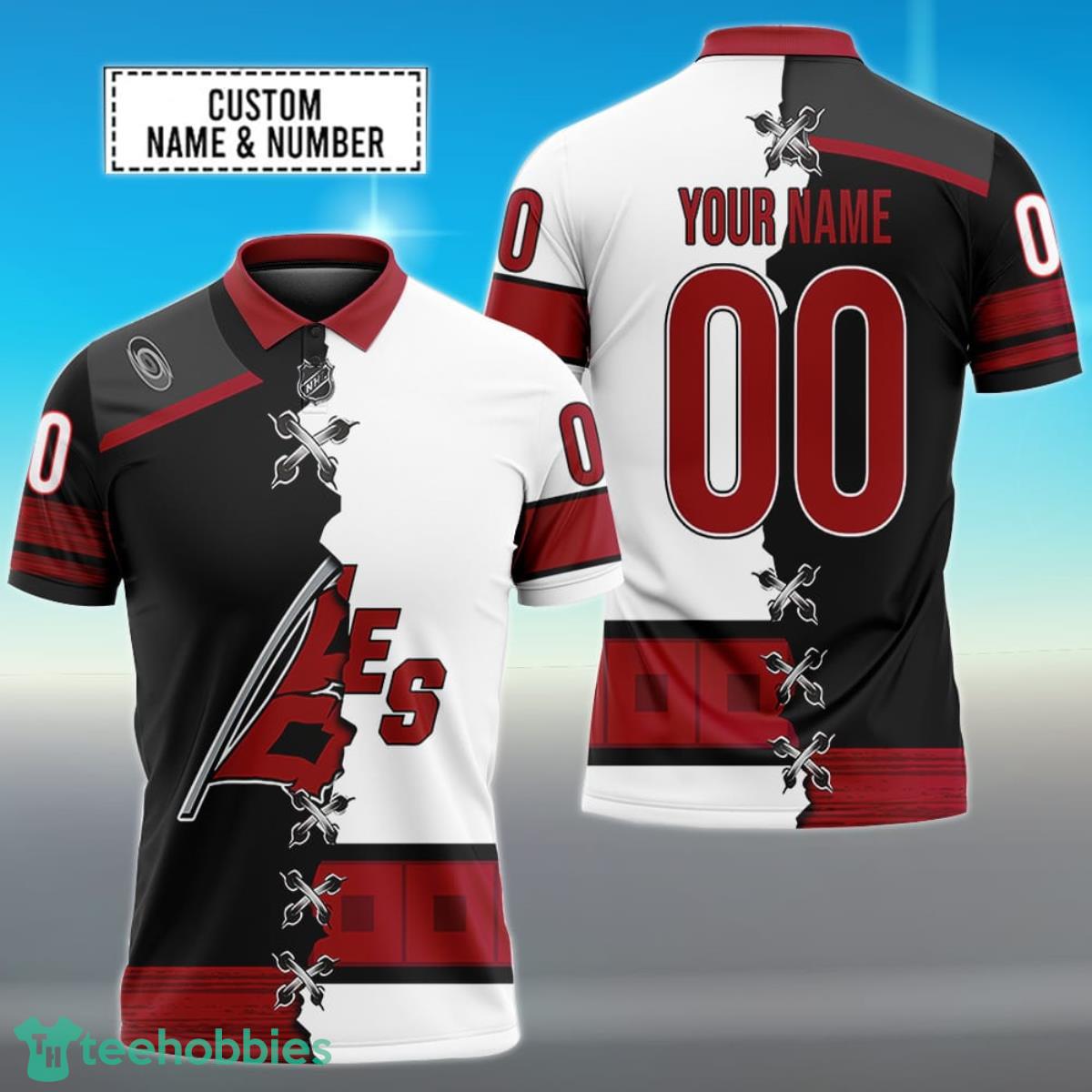 Carolina Hurricanes Personalized Name NHL Mix Jersey Polo Shirt Best Gift For Fans Product Photo 1