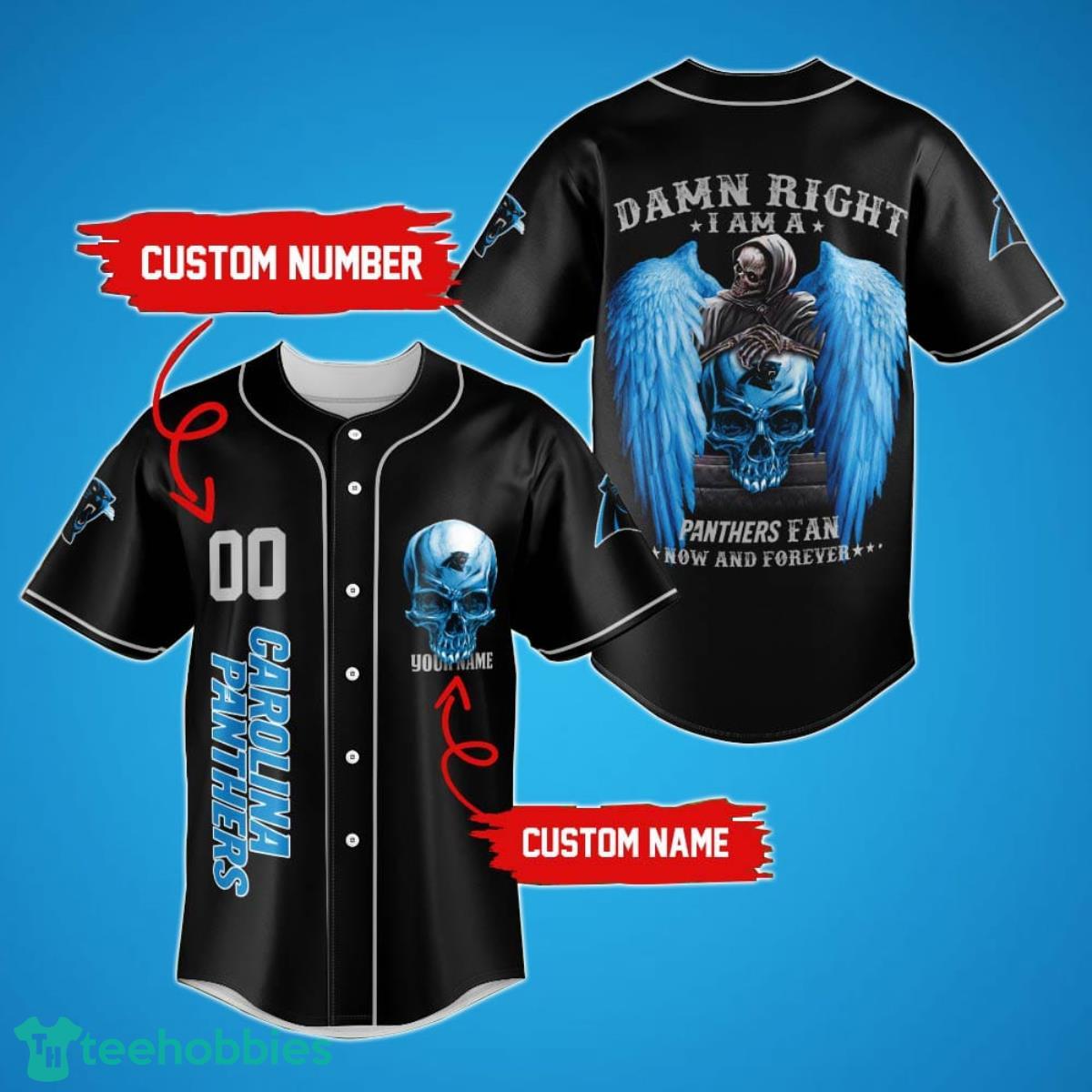 Carolina Panthers Custom Number And Name NFL Baseball Jersey Shirt