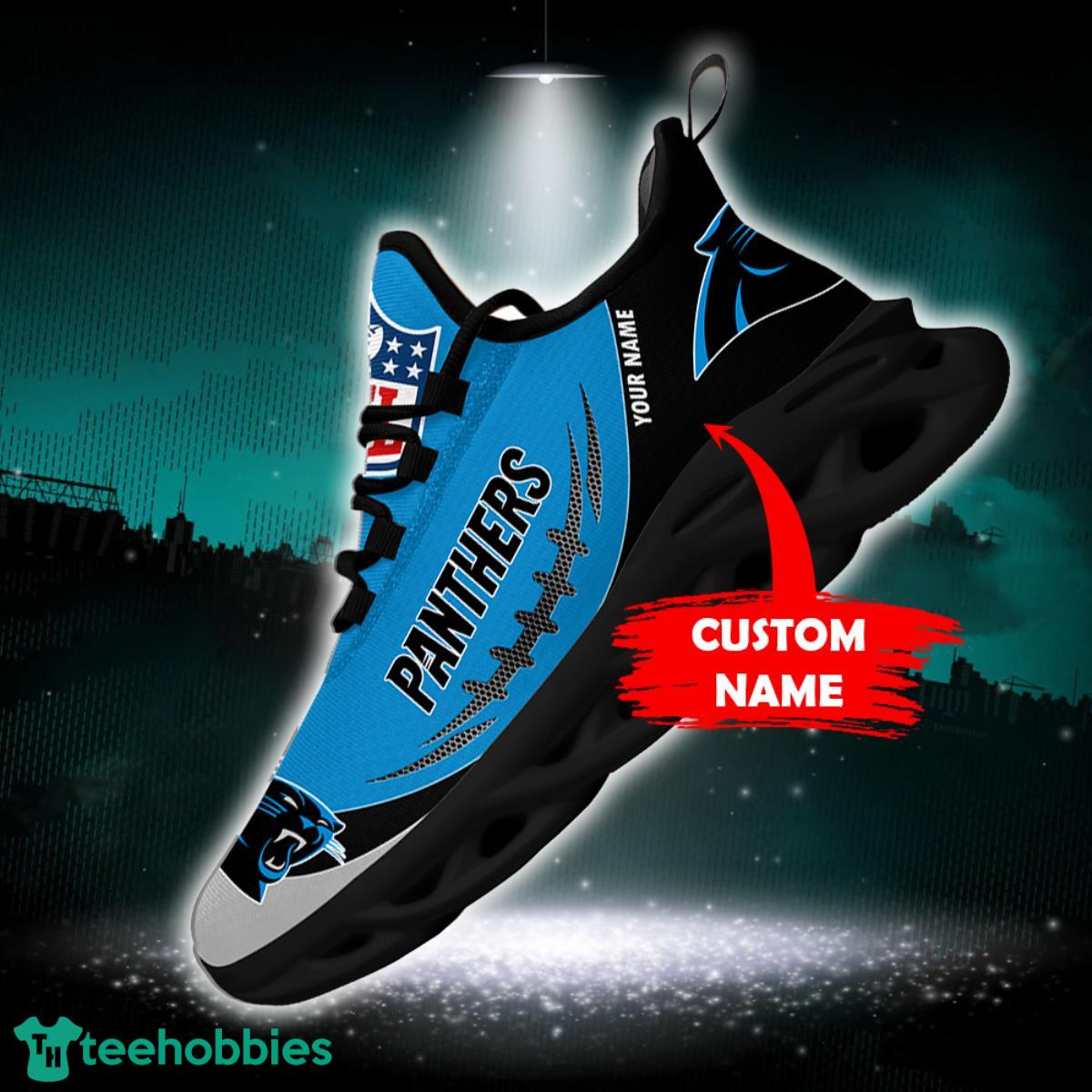 Carolina Panthers Personalized Name NFL Max Soul Shoes Men And