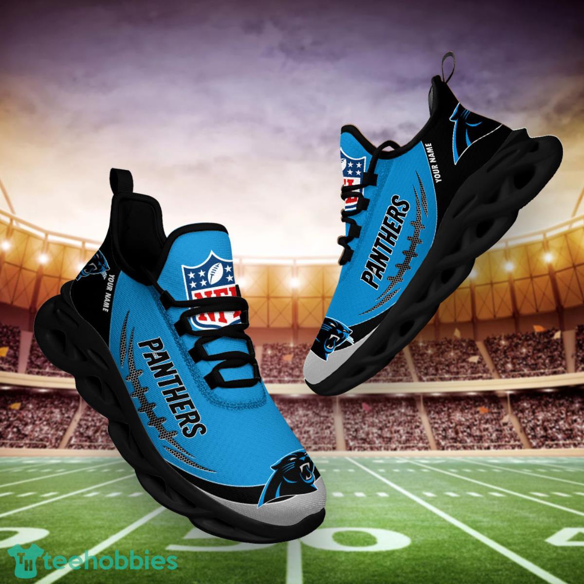 Carolina Panthers Personalized Name NFL Max Soul Shoes Men And