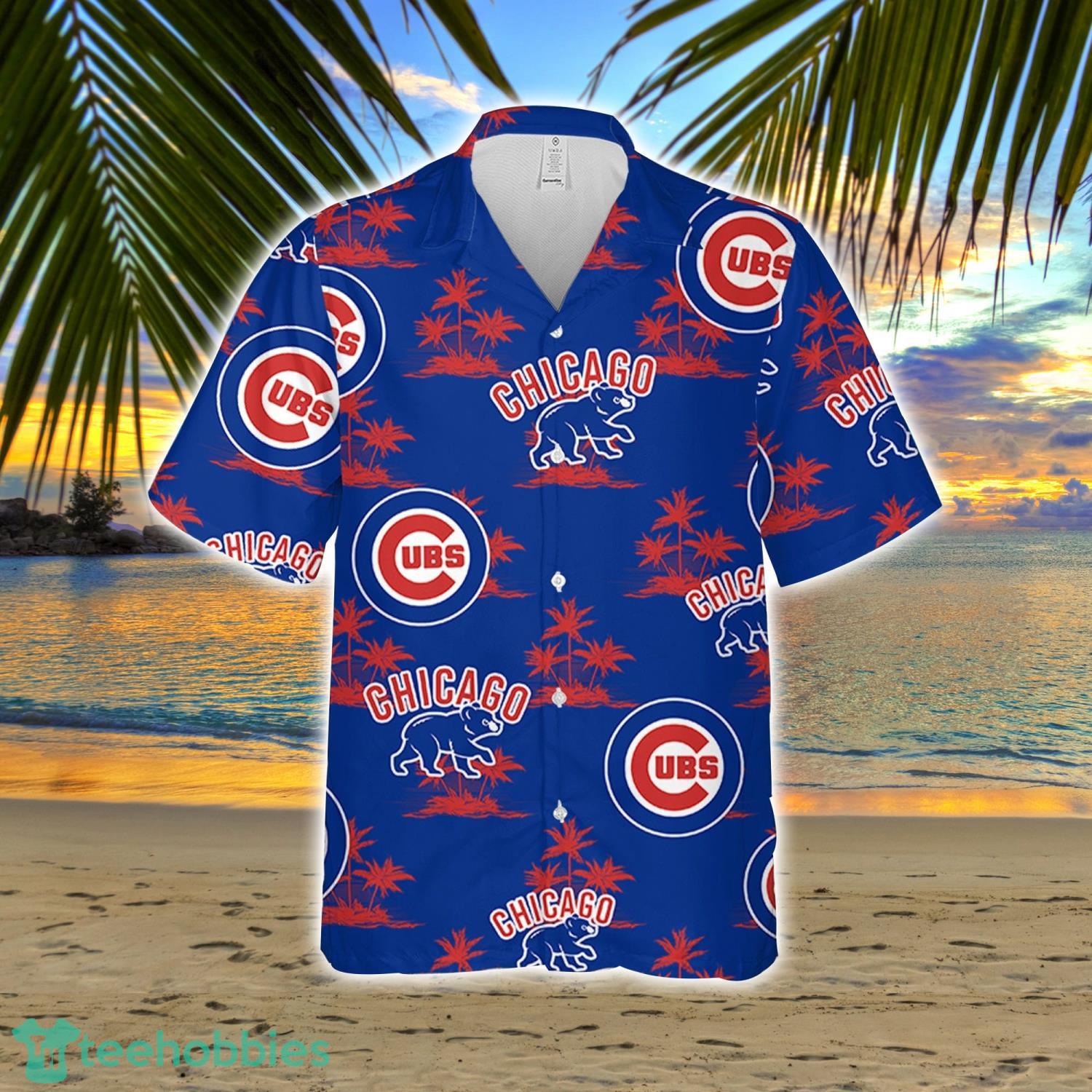Chicago Cub Baseball Coconut Island Pattern Hawaiian Shirt And Shorts Summer Gift Product Photo 2