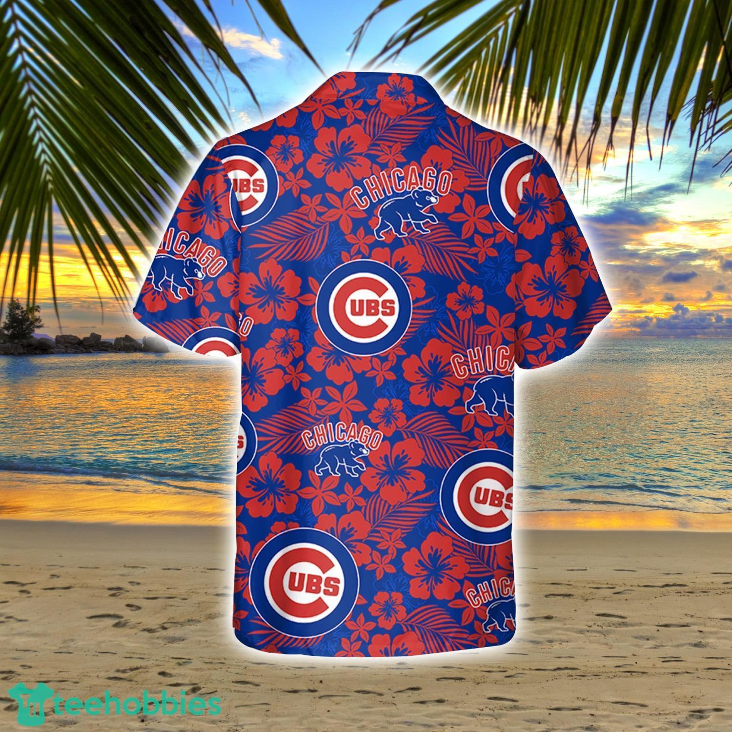 Cubs Hawaiian Shirt Hibiscus Flower Pattern Chicago Cubs Gift