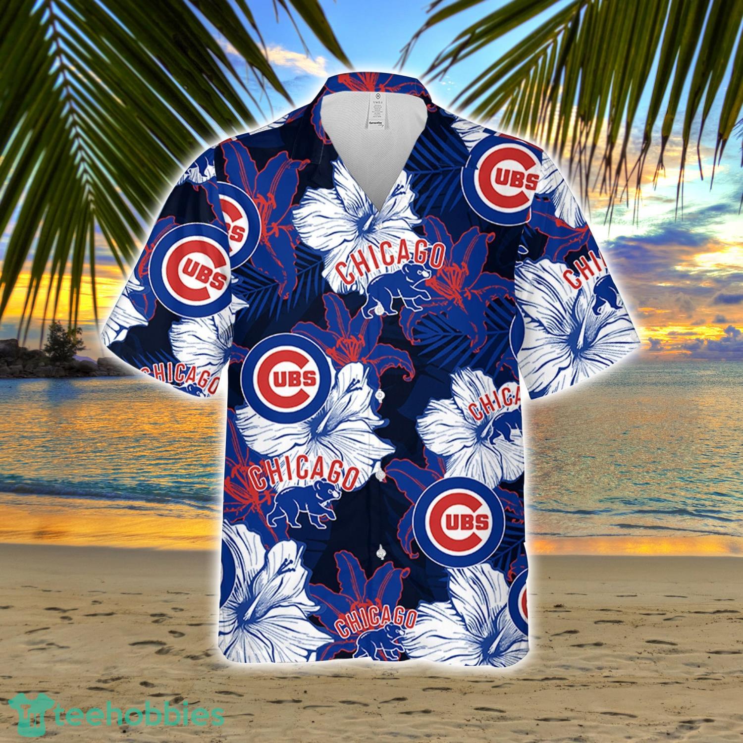 Chicago Cubs Baseball Floral Aloha Hawaiian Shirt Summer Vacation