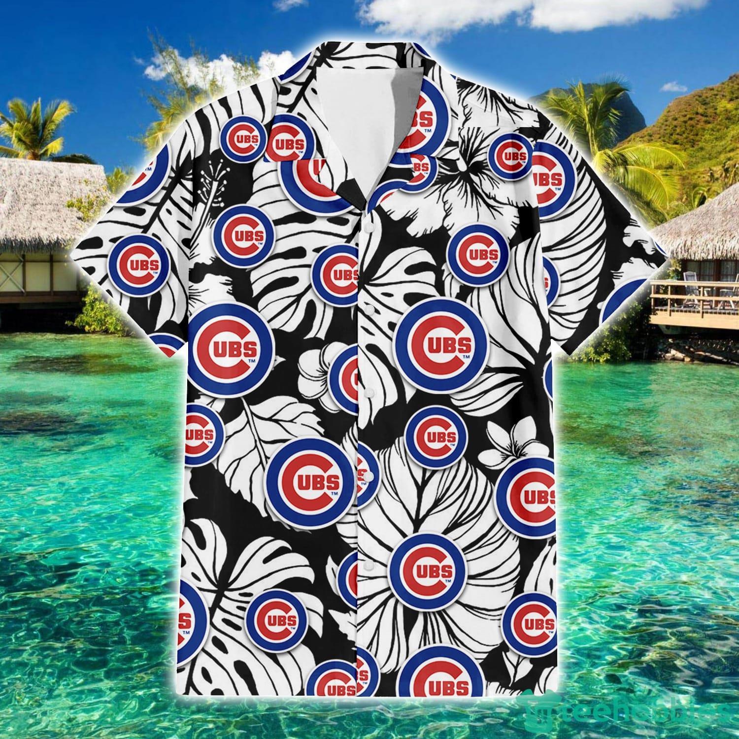 Cubs Hawaiian Shirt Hibiscus Palm Leaf Pattern Chicago Cubs Gift