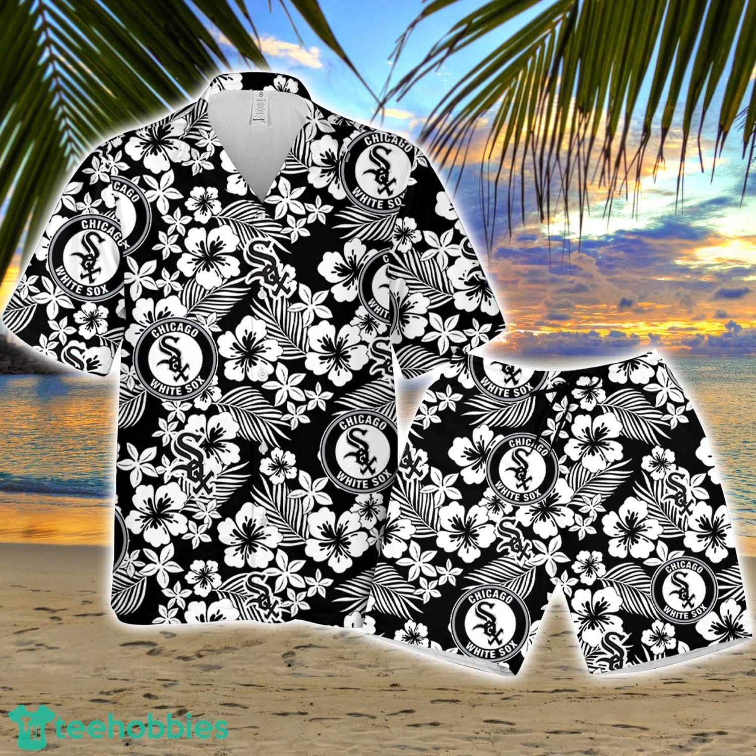 Chicago White Sox Green Leaf Hibiscus Flower Pattern Hawaiian Shirt And  Shorts Gift For Summer