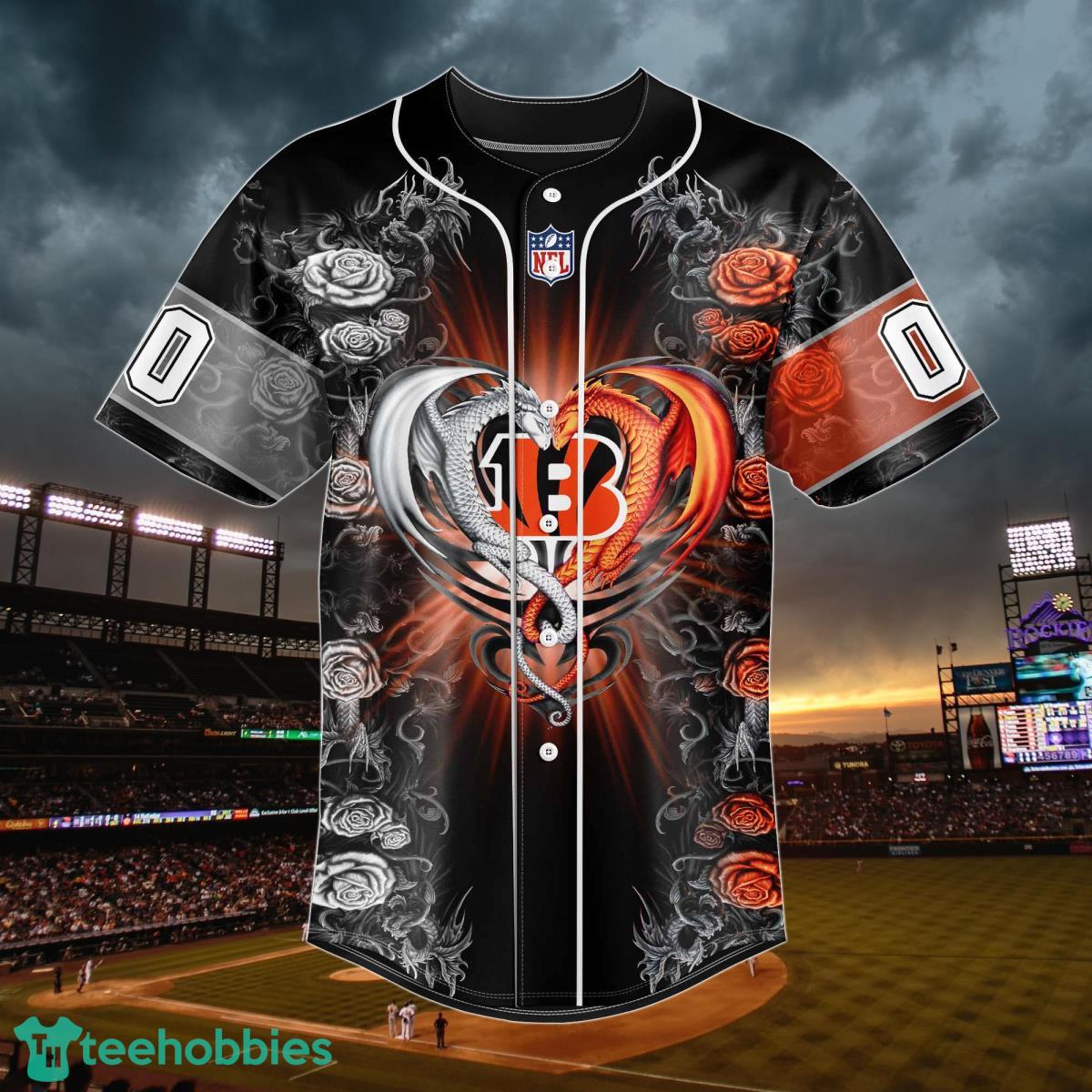 Cincinnati Bengals-NFL BASEBALL JERSEY CUSTOM NAME AND NUMBER Best