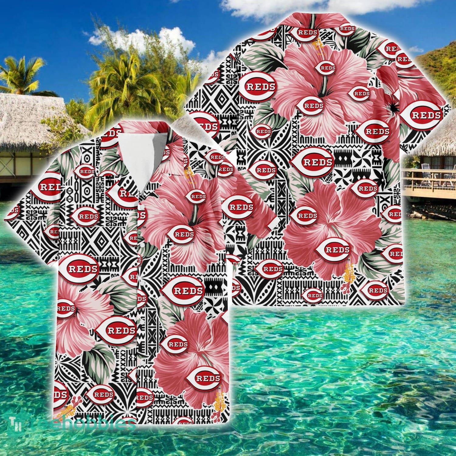 Cincinnati Reds Pink Hibiscus Vintage Pattern 3D Hawaiian Shirt Best Summer  Gift