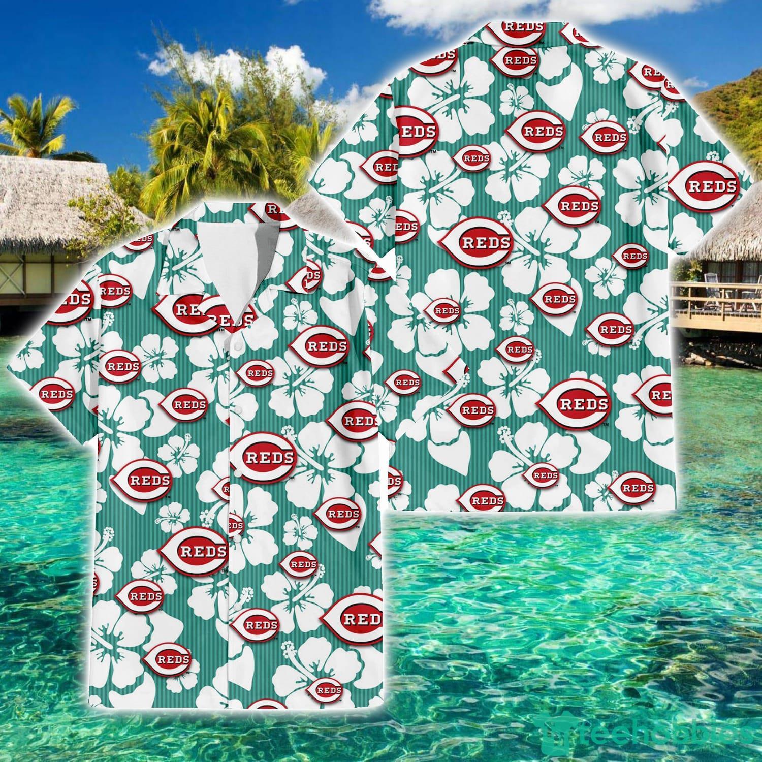 Cincinnati Reds Pink Hibiscus Vintage Pattern 3D Hawaiian Shirt Best Summer  Gift