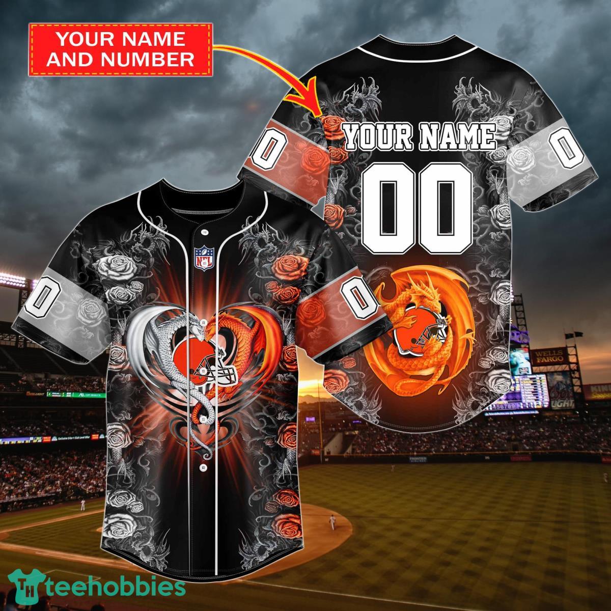 Cleveland Browns Personalized Name And Number NFL Baseball Jersey