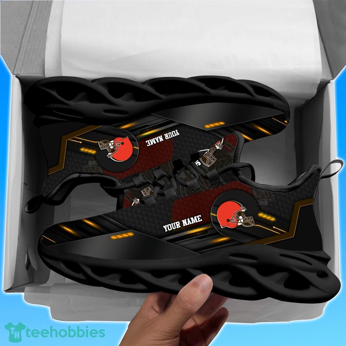 Cleveland BrownsPersonalized NFL Sport Black Max Soul Shoes Best Gift For Men And Women Fans Product Photo 2