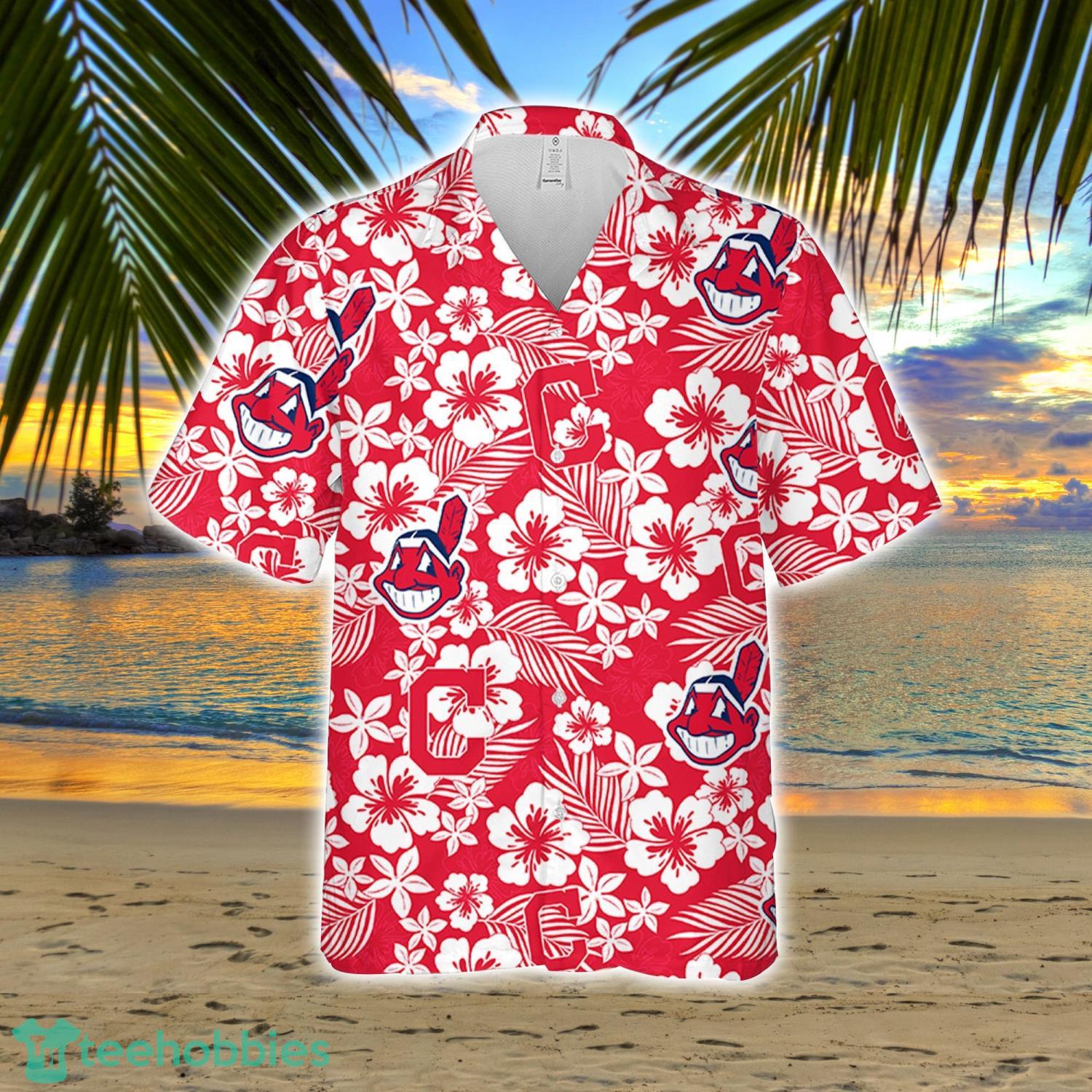 Cleveland Indian Hibiscus Flower Pattern Hawaiian Shirt And Shorts Gift For Summer Product Photo 2