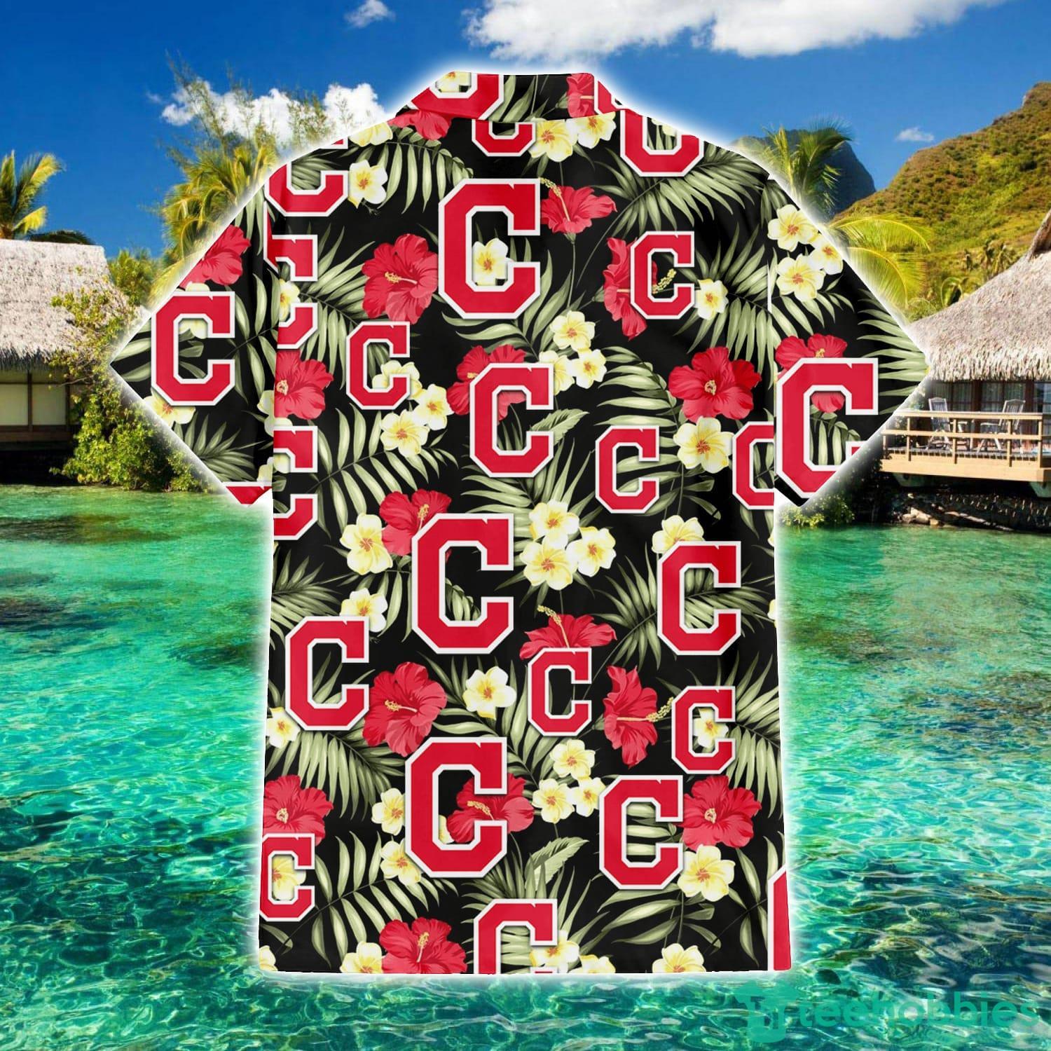 Cleveland Indians Red Hibiscus Yellow Porcelain Flower With Leaf Pattern 3D Hawaiian  Shirt Summer Gift - Banantees