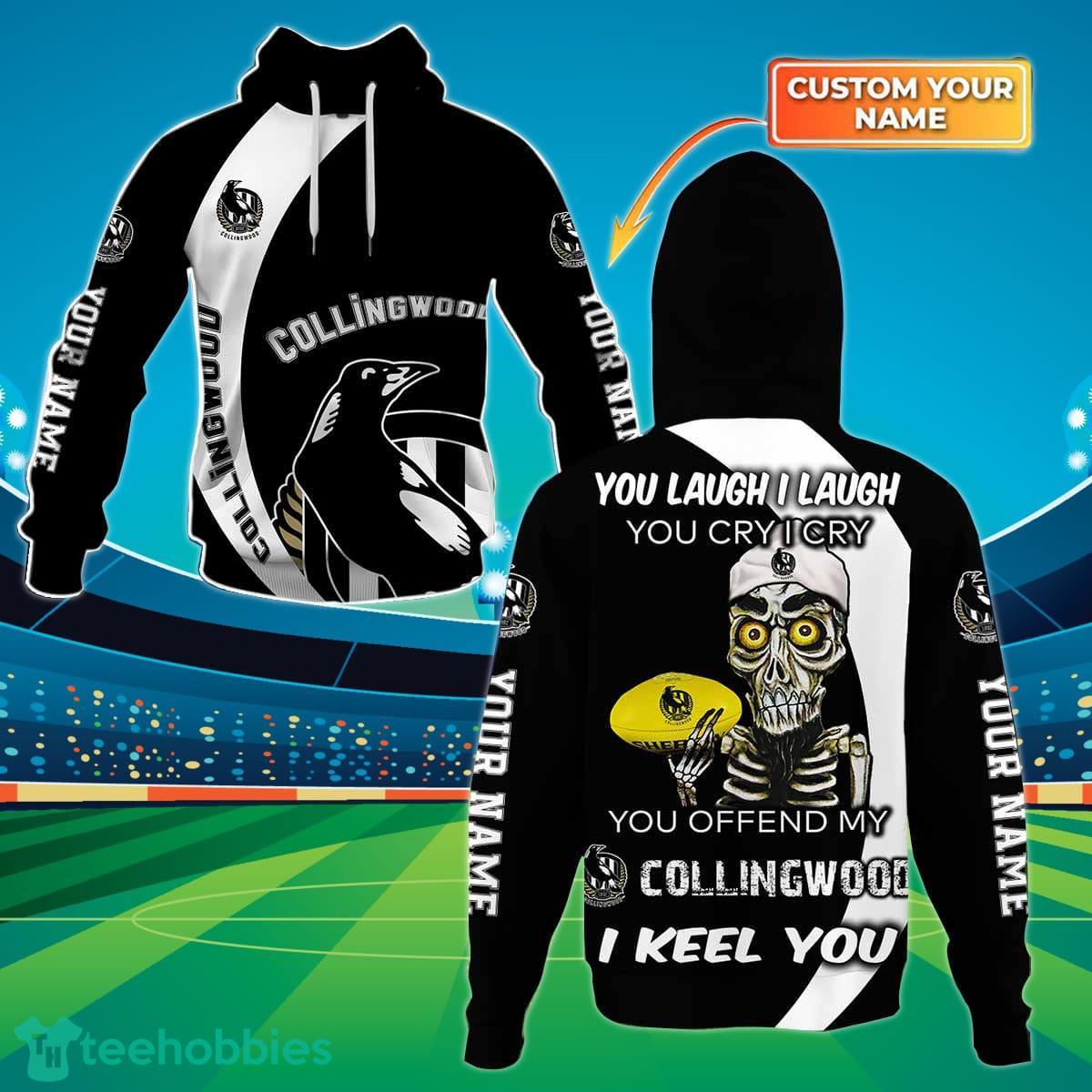 Collingwood Magpies Custom Name AFL You Laugh I Laugh For Sports Fan 3D Shirt Product Photo 1