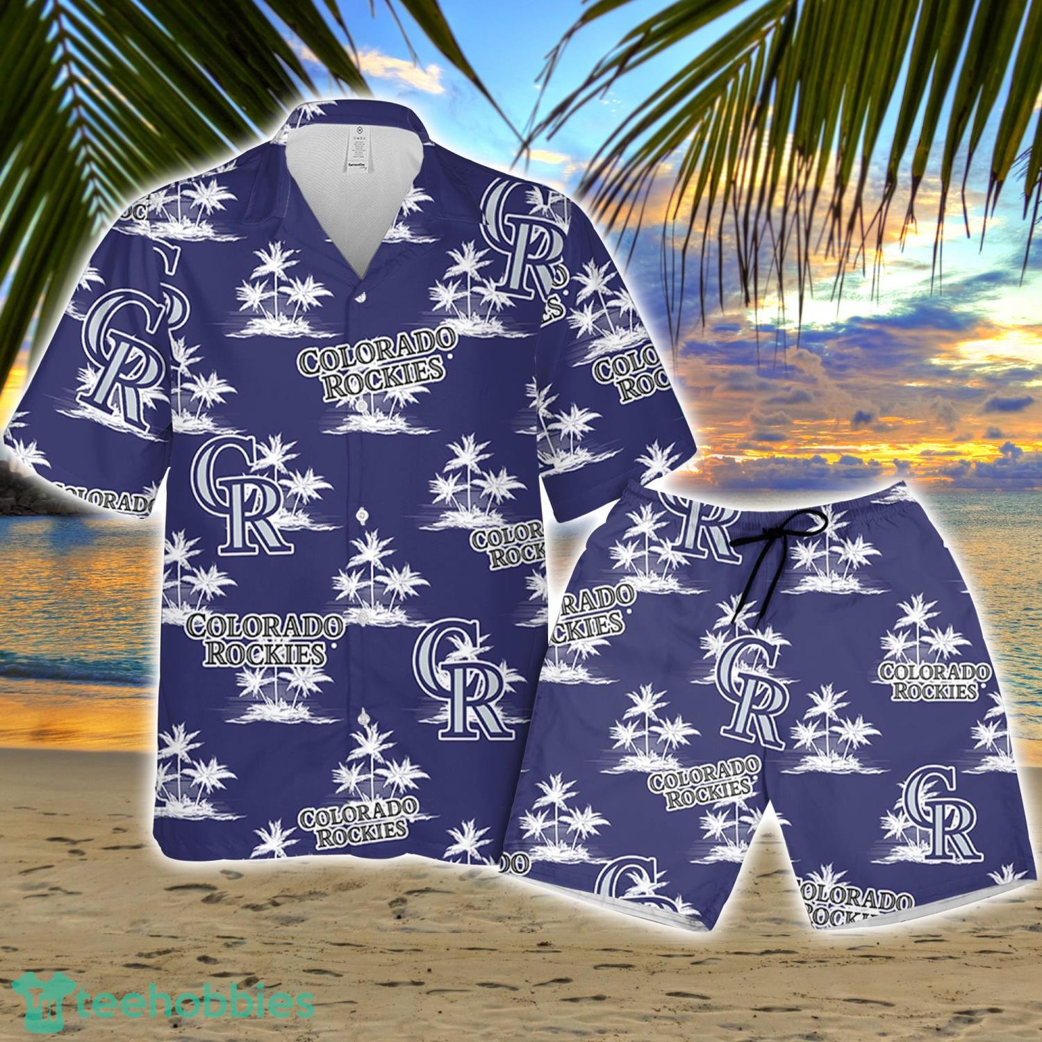 Colorado Rockie Baseball Coconut Island Pattern Hawaiian Shirt And Shorts Summer Gift Product Photo 1