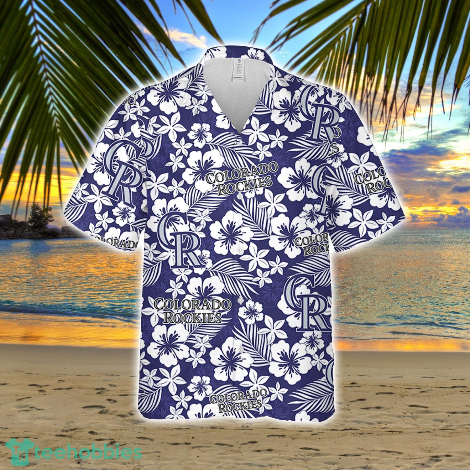 Colorado Rockie Hibiscus Flower Pattern Hawaiian Shirt And Shorts Gift For Summer Product Photo 2