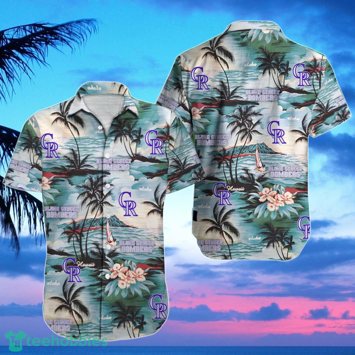 Colorado Rockies Vintage Sea Island Pattern Hawaiian Shirt And