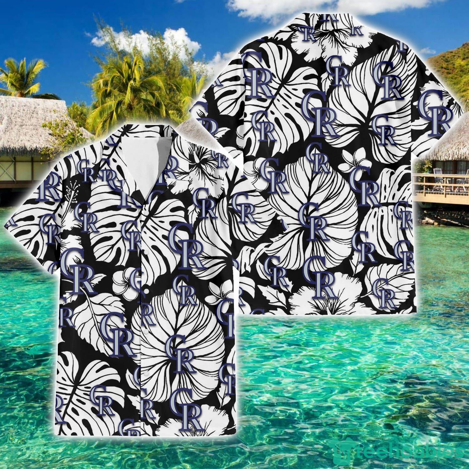 Rockies Hawaiian Shirt Hibiscus Tropical Leaf Custom Colorado