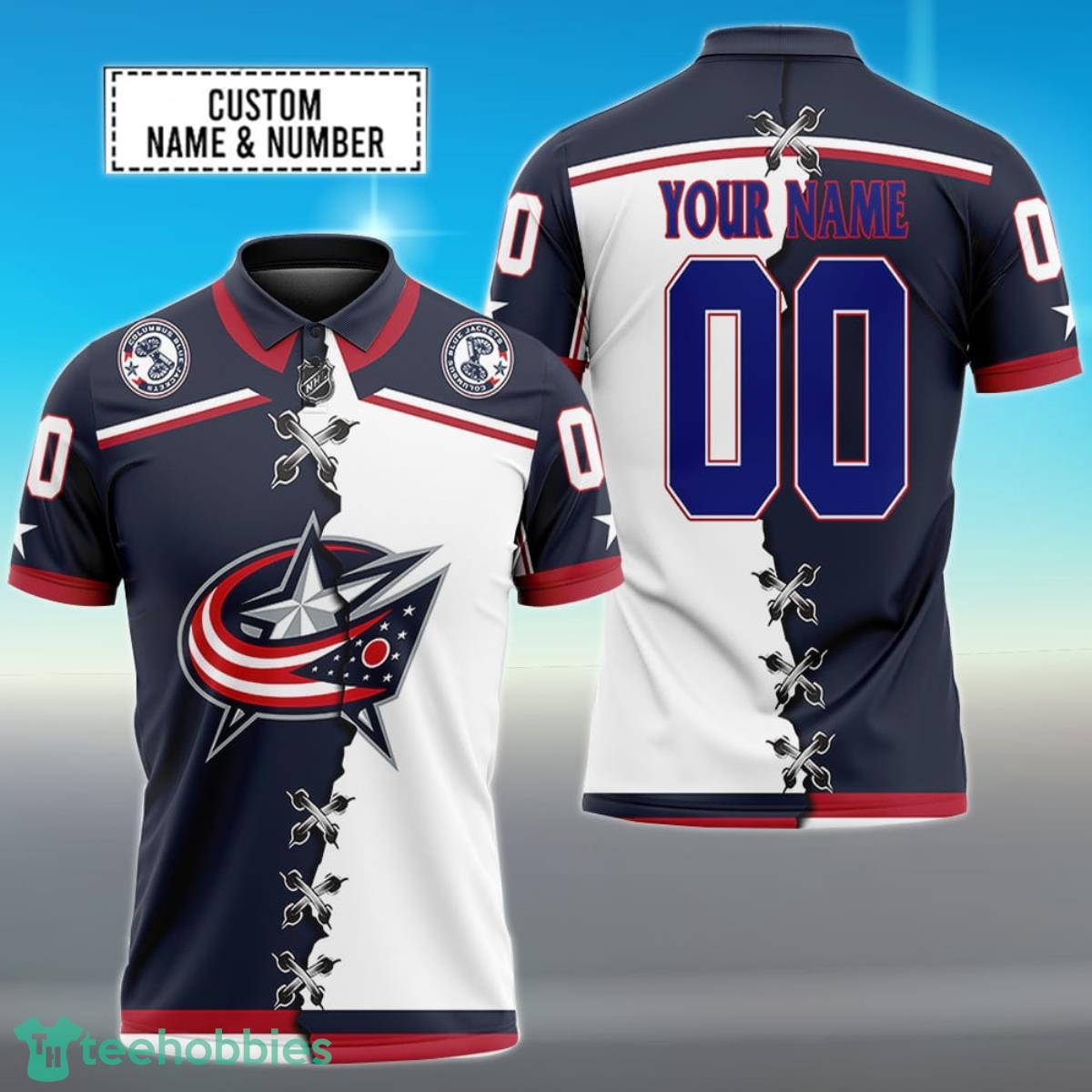 Columbus Blue Jackets Personalized Name NHL Mix Jersey Polo Shirt Best Gift For Fans Product Photo 1