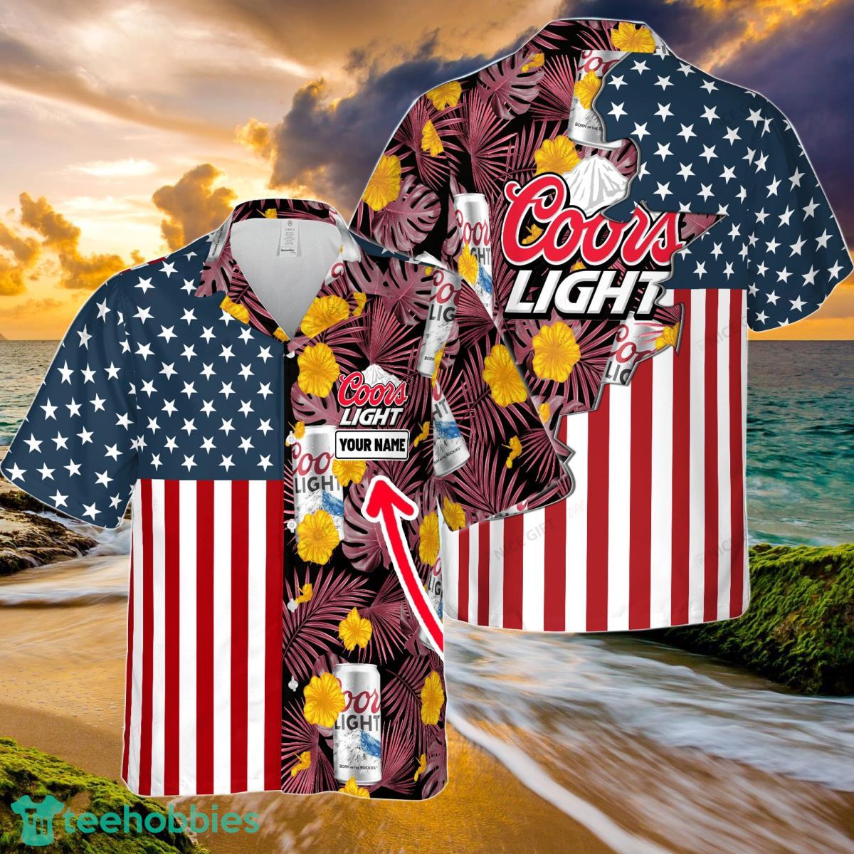 Coors Light Custom Name Hawaiian Shirt Great Gifts for everyone Product Photo 1