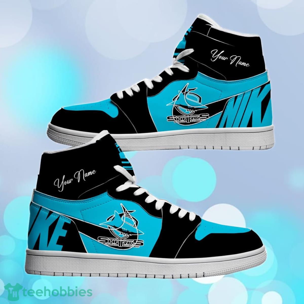 Cronulla-Sutherland Sharks Custom Name NRL Air Jordan HighTop Best Gift For Fans Product Photo 2