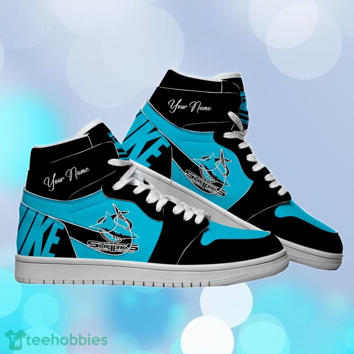 Cronulla-Sutherland Sharks Custom Name NRL Air Jordan HighTop Best Gift For Fans Product Photo 1