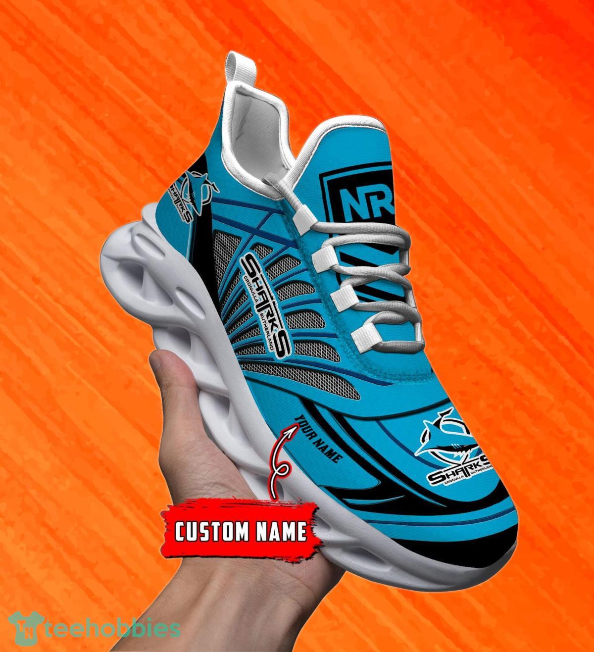 Cronulla Sutherland Sharks Custom Name NRL Max Soul Shoes Men And Women For Fans Product Photo 1