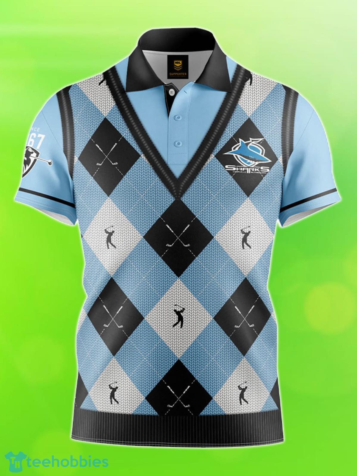 Cronulla Sutherland Sharks NRL Fairway Golf Polo Shirt Best Gift Men And Women For Fans Product Photo 1