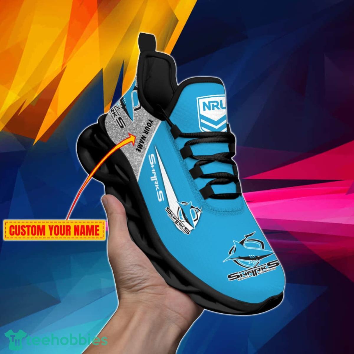 Cronulla-Sutherland Sharks NRL Glitter Personalized Max Soul Shoes Best Gift Product Photo 2