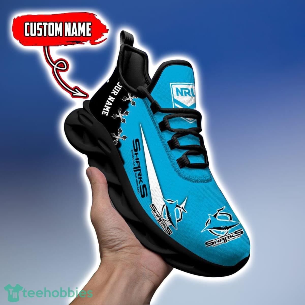Cronulla Sutherland Sharks Personalized Name NRL Premium Luxury Max Soul Shoes Best Gift For Fans Product Photo 1