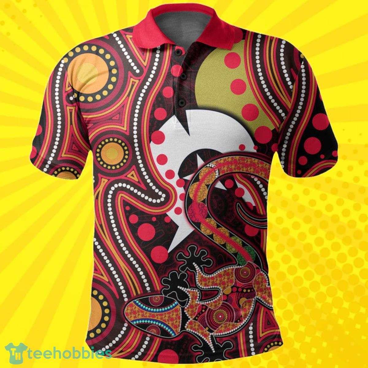 Custom NAIDOC Aboriginal Lizard Polo Shirt Red Style Best Gift Product Photo 1