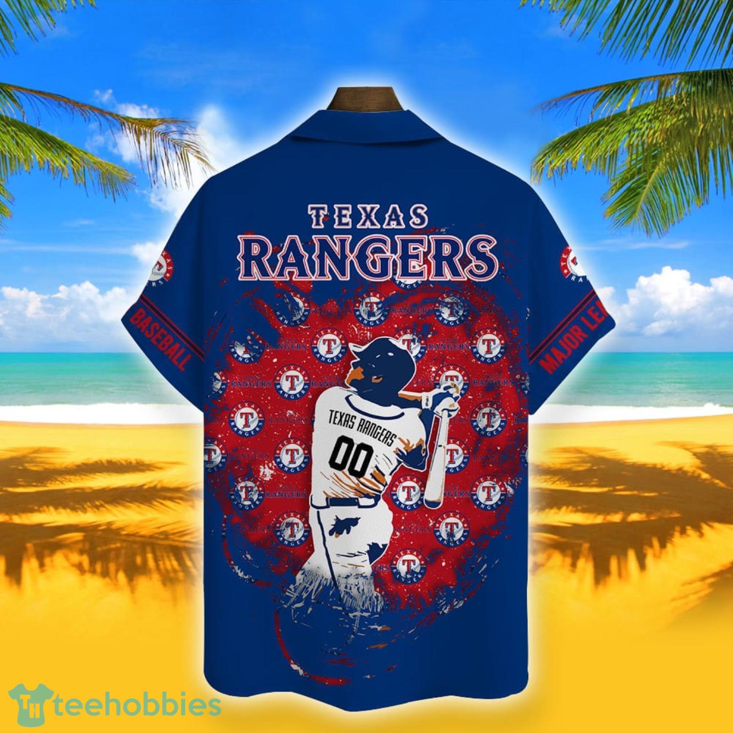 Custom Name And Number Texas Rangers Baseball Cool Short Sleeve 3D Hawaiian  Shirt Summer Gift