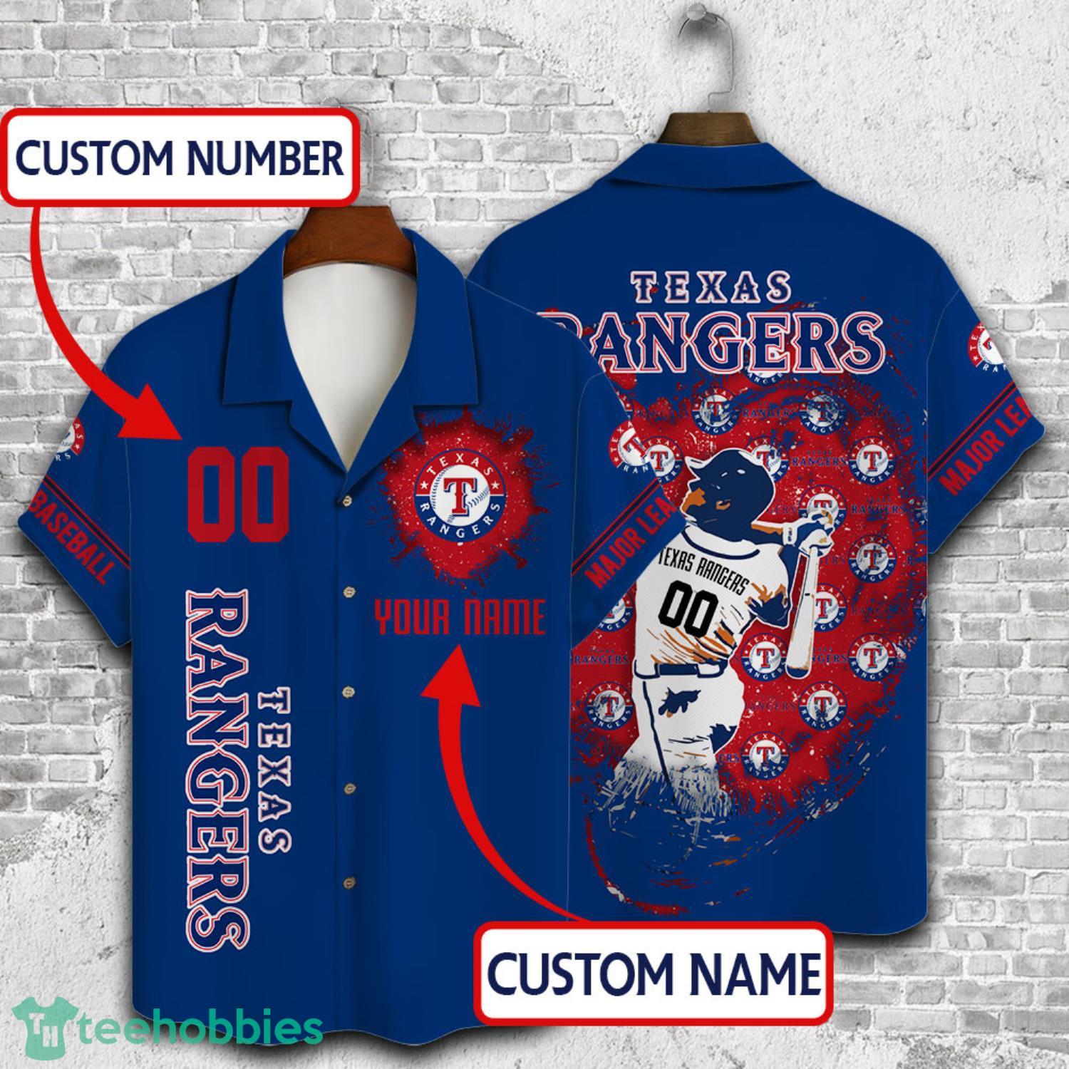 Custom Name And Number Texas Rangers Baseball Cool Short Sleeve 3D Hawaiian  Shirt Summer Gift